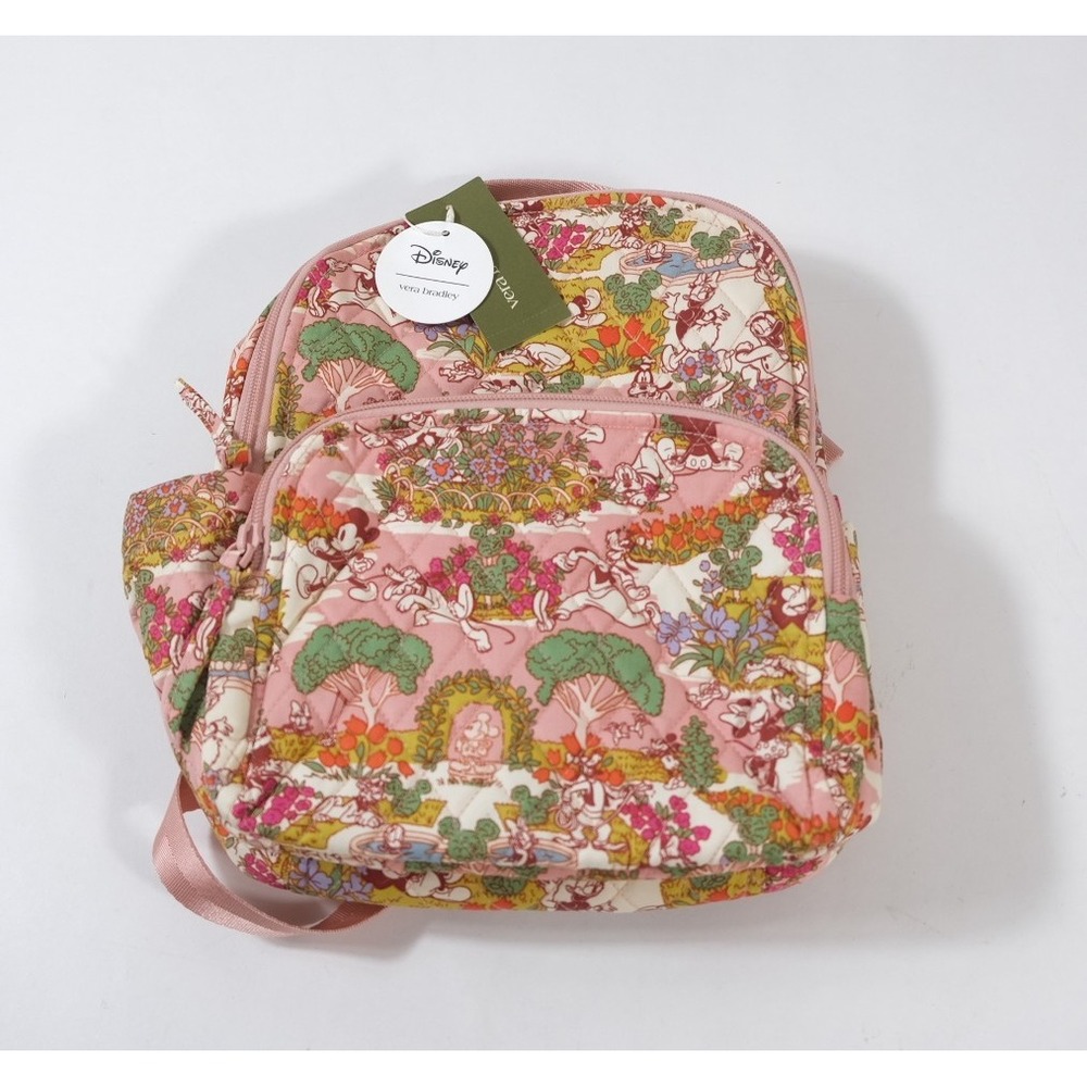 Vera Bradley Backpack Womens Small Pink Mickeys Promenade Banbury Quilted Disney - Picture 1 of 4